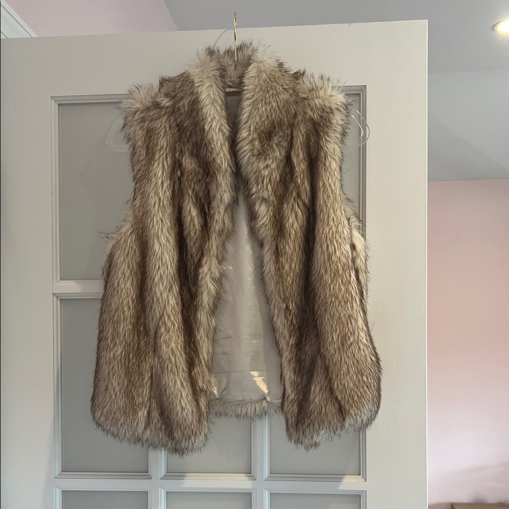 BCBGeneration Faux Fur Vest in Brown